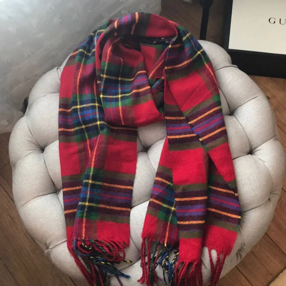 Abercrombie Kids Red Plaid Winter Scarf